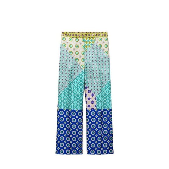 ZARA CROPPED TROUSERS WITH PATCHWORK PRINT MULTICOLORED SIZE L | 3218/229 - Picture 2 of 5